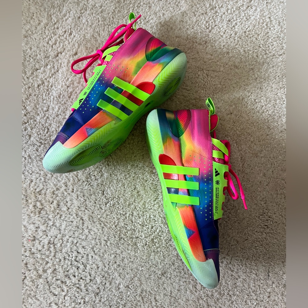 Adidas Determination DON Issue 5 Neon Multicolor Sneakers EUC